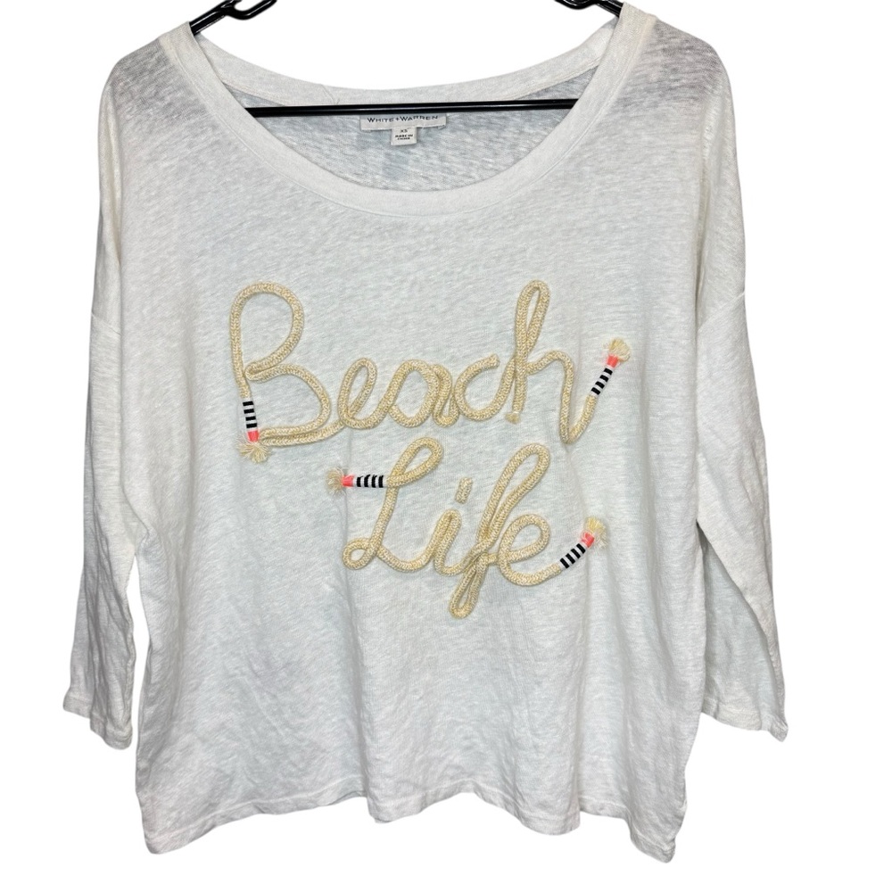 White + Warren White 'Beach Life' Long Sleeve Tee